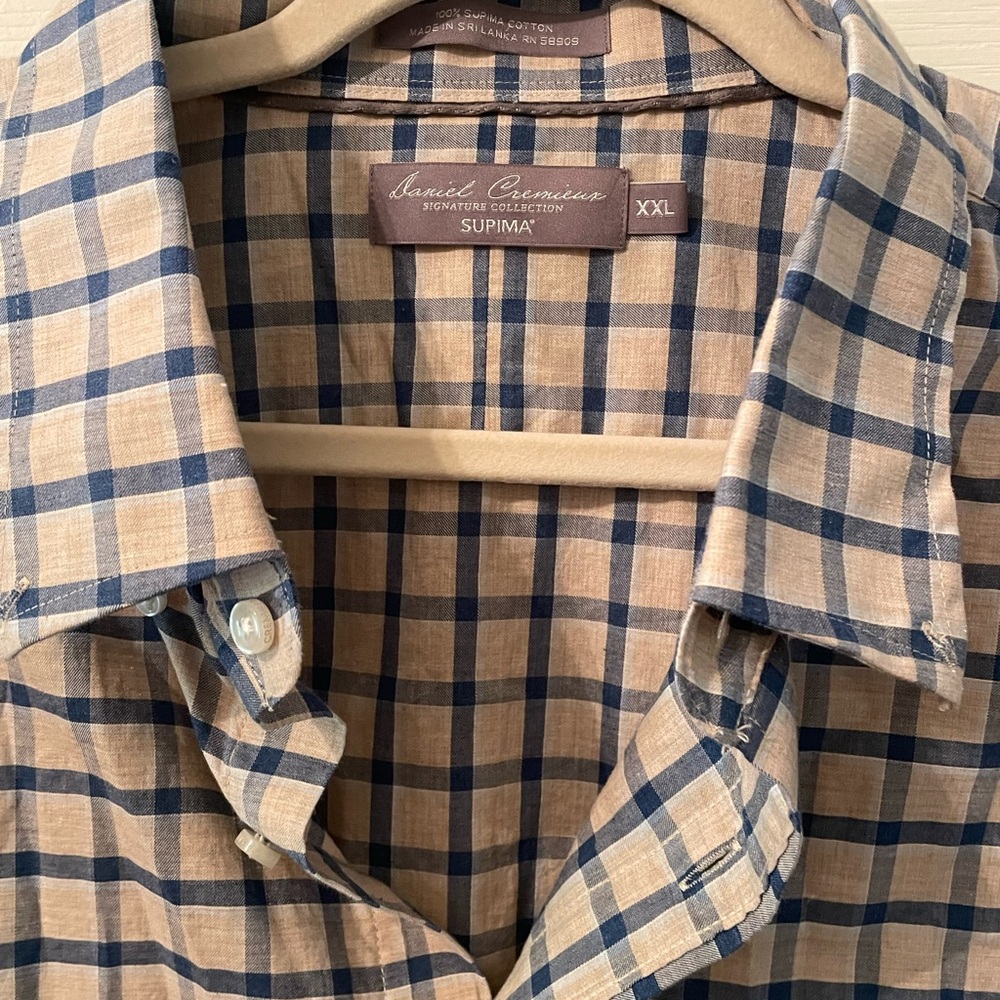 Daniel Cremieux Men's Plaid Shirt in Blue and Tan